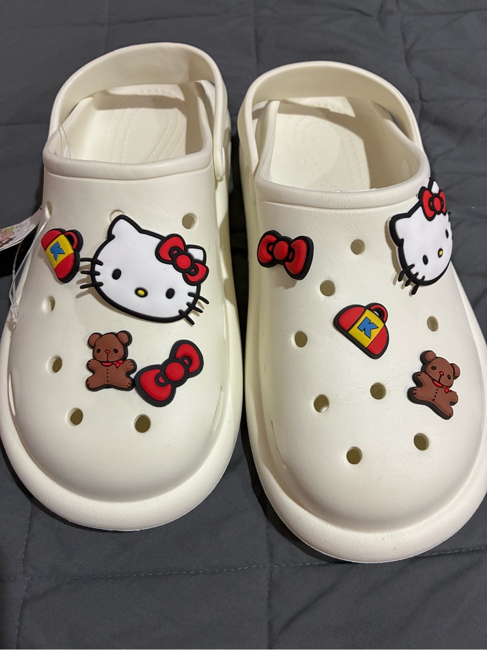 Hello Kitty White Kids Slip-On Clog Sandals with Character Charms